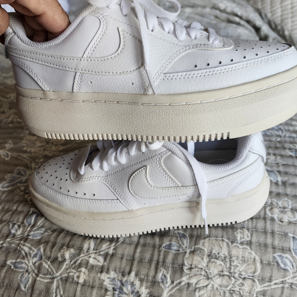 Nike Court Vision Alta Women's White Sneakers 7.5